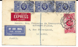 Env Cad LONDON JUIN 1935 Par Express Et Avion Pour LE HAVRE  TB - Cartas & Documentos