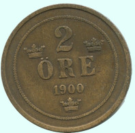 2 ORE 1900 SCHWEDEN SWEDEN Münze #AC912.2.D.A - Sweden