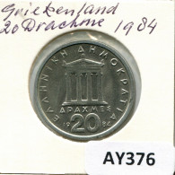 20 DRACHMES 1984 GRIECHENLAND GREECE Münze #AY376.D.A - Griekenland