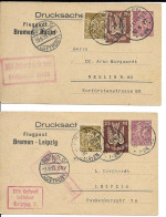 2 Entiers Postaux Imprimés FLUGPOST BREMEN BERLIN 30/6/1923  TB - Correo Aéreo & Zeppelin