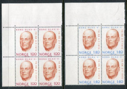 NORWAY 1973 King's 70th Birthday Blocks Of 4 MNH / **.  Michel 664-65 - Nuevos