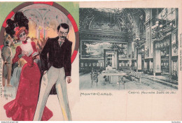 MONTE CARLO AVEC COUPLE ART NOUVEAU ET LE CASINO NOUVELLE SALLE DE JEU - Monte-Carlo