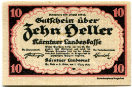10 HELLER 1920 Stadt CARINTHIA Carinthia Österreich Notgeld Papiergeld Banknote #PL535 - [11] Local Banknote Issues