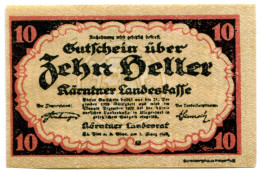 10 HELLER 1920 Stadt CARINTHIA Carinthia Österreich Notgeld Papiergeld Banknote #PL538 - [11] Local Banknote Issues