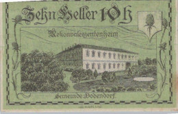 10 HELLER 1920 Stadt BODENDORF Oberösterreich Österreich Notgeld Banknote #PF145 - [11] Local Banknote Issues