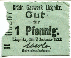 1 PFENNIG 1922 Stadt LIEGNITZ Niedrigeren Silesia DEUTSCHLAND Notgeld Papiergeld Banknote #PL606 - [11] Emisiones Locales