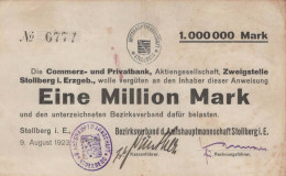 1 MILLION MARK 1923 Stadt STOLLBERG Saxony DEUTSCHLAND Papiergeld Banknote #PK893 - [11] Local Banknote Issues
