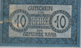 10 HELLER 1920 Stadt RAAB Oberösterreich Österreich Notgeld Banknote #PD965 - Lokale Ausgaben