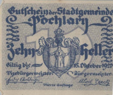 10 HELLER 1920 Stadt PoCHLARN Niedrigeren Österreich Notgeld Banknote #PI173 - [11] Emissioni Locali