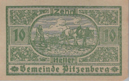 10 HELLER 1920 Stadt PITZENBERG Oberösterreich Österreich Notgeld Papiergeld Banknote #PG621 - Lokale Ausgaben