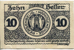 10 HELLER 1920 Stadt PERSENBEUG Niedrigeren Österreich Notgeld Papiergeld Banknote #PL886 - Lokale Ausgaben