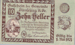 10 HELLER 1920 Stadt OTTENSCHLAG Niedrigeren Österreich Notgeld #PE475 - Lokale Ausgaben