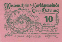 10 HELLER 1920 Stadt OBER-WoLBLING Niedrigeren Österreich Notgeld #PE508 - Lokale Ausgaben