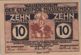 10 HELLER 1920 Stadt NUSSENDORF-ARTSTETTEN Niedrigeren Österreich Notgeld Papiergeld Banknote #PG964 - [11] Emissioni Locali