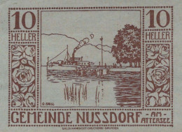 10 HELLER 1920 Stadt NUSSDORF AM ATTERSEE Oberösterreich Österreich Notgeld Papiergeld Banknote #PG958 - [11] Emissioni Locali