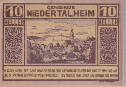 10 HELLER 1920 Stadt NIEDERTALHEIM Oberösterreich Österreich Notgeld #PJ246 - [11] Lokale Uitgaven