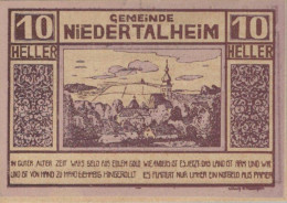 10 HELLER 1920 Stadt NIEDERTALHEIM Oberösterreich Österreich Notgeld #PE443 - [11] Lokale Uitgaven
