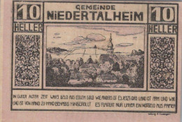 10 HELLER 1920 Stadt NIEDERTALHEIM Oberösterreich Österreich Notgeld #PE457 - [11] Emissioni Locali