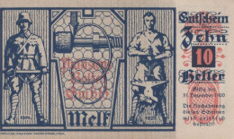 10 HELLER 1920 Stadt MELK Niedrigeren Österreich Notgeld Banknote #PD842 - [11] Lokale Uitgaven