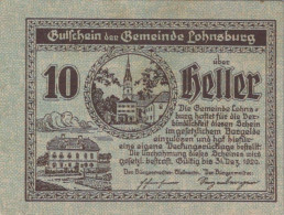 10 HELLER 1920 Stadt LOHNSBURG Oberösterreich Österreich Notgeld Papiergeld Banknote #PG941 - Lokale Ausgaben