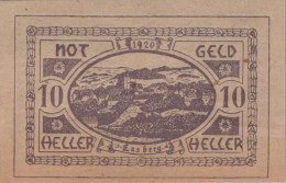 10 HELLER 1920 Stadt LASBERG Oberösterreich Österreich Notgeld Papiergeld Banknote #PG598 - Lokale Ausgaben