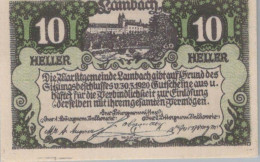 10 HELLER 1920 Stadt LAMBACH Oberösterreich Österreich Notgeld Papiergeld Banknote #PG897 - Lokale Ausgaben