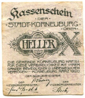 10 HELLER 1920 Stadt KORNEUBURG Niedrigeren Österreich Notgeld Papiergeld Banknote #PL599 - [11] Emissions Locales