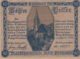 10 HELLER 1920 Stadt KLEIN-PoCHLARN Niedrigeren Österreich Notgeld #PD696 - Lokale Ausgaben
