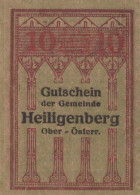 10 HELLER 1920 Stadt HEILIGENBERG Oberösterreich Österreich Notgeld Papiergeld Banknote #PG845 - [11] Emisiones Locales