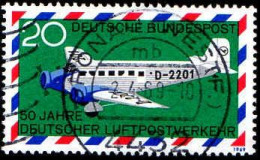 RFA Avion Obl Yv:1/2 60.Jahre Deutscher Luftpostverkehr (TB Cachet Rond) - Gebruikt