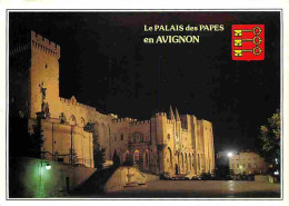 84 - Avignon - Le Palais Des Papes La Nuit - Blasons - CPM - Voir Scans Recto-Verso - Avignon