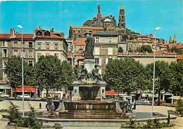 43 - Le Puy En Velay - Place Du Breull Et Fontaine Crozatier - Automobiles - Commerces - Flamme Postale - CPM - Voir Sca - Le Puy En Velay