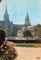 27 - Evreux - La Cathédrale Notre-Dame Vue Du Jardin De La Bibliothèque - Automobiles - Fleurs - Carte Neuve - CPM - Voi - Evreux