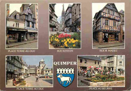 29 - Quimper - Multivues - Automobiles - Blasons - Fleurs - Voir Scans Recto Verso  - Quimper