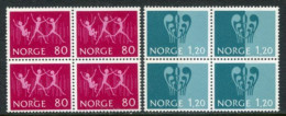 NORWAY 1972 INTERJUNEX Exhibition Blocks Of 4 MNH / **.  Michel 645-46 - Nuevos