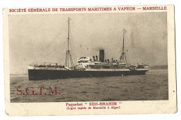 13  Marseille   -bateau Paquebot  Sidi Brahim - Ligne Rapide De Marseille A Alger - Sin Clasificación