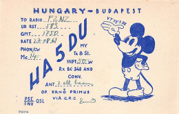 Hungary - QSL Postcard - Mickey Mouse - Year 1961 - Ungarn