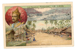 LE LAOS LES COLONIES FRANCAISES UN RAPIDE DU ME KONG CASES LAOTIENNES LE MARCHE DE LOUANG PRABANG 1912 - Laos
