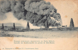 Azerbaijan - BAKU - Bibiheybət - The Oil Wells On Fire - Publ. Y. G. Gyulbasarov  - Azerbaigian