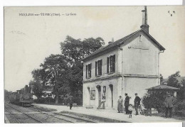 18 MOULINS SUR YEVRE LA GARE TRAIN    ANIMATION    BEAU PLAN - Andere & Zonder Classificatie