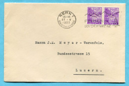 Brief Bern 1937 Mit Verwaltungsmarken 2 X SBK Nr. 3 - Oficial