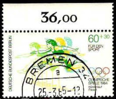 Berlin Poste Obl Yv:677/679 Pour Le Sport Jeux Olympiques 1984 Bord De Feuille (TB Cachet Rond) - Gebraucht