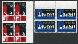 NORWAY 1971 900th Anniversary Of Oslo Bishopric Blocks Of 4 MNH / **.  Michel 627-28 - Ungebraucht