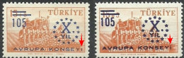 Turkey; 1959 10th Anniv. Of The Council Of Europe ERROR "Missing Dot" - Ungebraucht