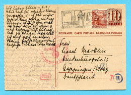 Postkarte Zensuriert Von Luzern Nach Göppingen 1943 - Entiers Postaux