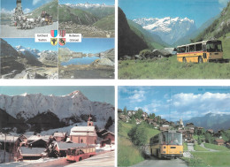 CPA CARTE POSTALE SUISSE 4 X POSTALAUTO AUTO PÖSTALE CAR POSTAL - Collezioni E Lotti