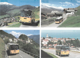 CPA CARTE POSTALE SUISSE 4 X POSTALAUTO AUTO PÖSTALE CAR POSTAL - Collezioni E Lotti