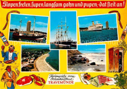 72848996 Travemuende Ostseebad Fischkutter Hotel Segelschiff Viermaster Faehre S - Lübeck