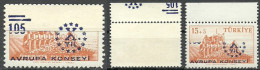 Turkey; 1959 10th Anniv. Of The Council Of Europe ERROR "Surcharge On Folded Paper" - Neufs