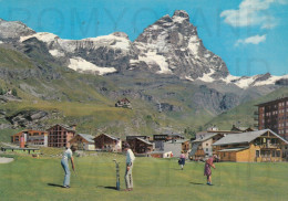 CARTOLINA  C14 CERVINIA BREUIL M.2010,VAL D'AOSTA-CAMPO DI GOLF-VACANZA,MONTAGNA,NEVE,SCIARE,BELLA ITALIA,VIAGGIATA 1971 - Sonstige & Ohne Zuordnung